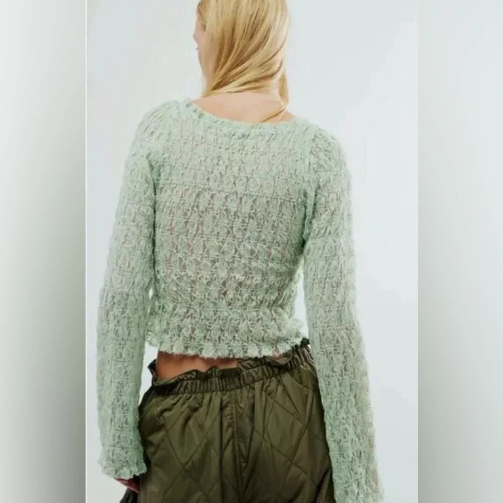 NWOT FP ONE Madison lace cropped whimsical y2k bell sleeve top